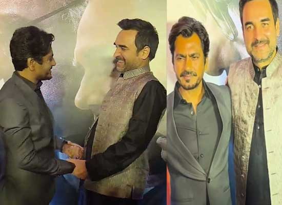 Nawazuddin Siddiqui and Pankaj Tripathi greet each other at Main Atal Hoon screening!