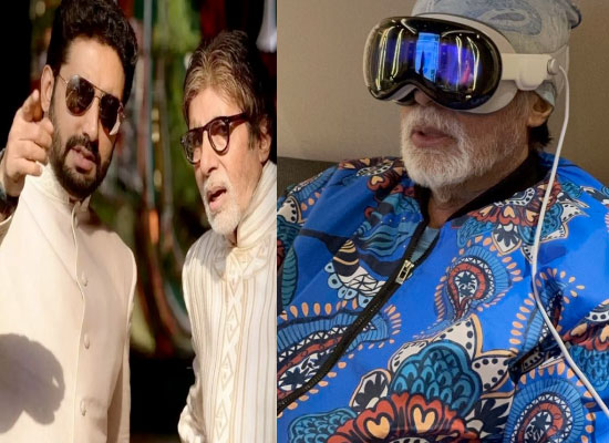 Abhishek Bachchan introduces father Amitabh Bachchan to a new gadget!