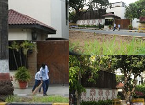 Big B thanks the cleaning staff outside his bungalow!