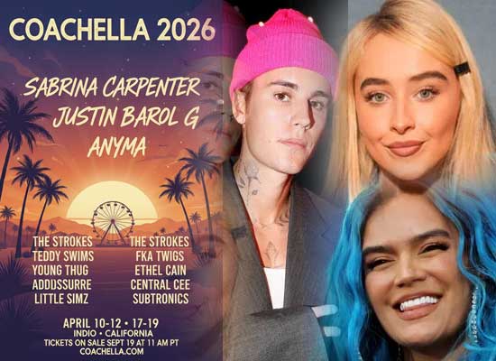 Coachella 2026 Lineup: Sabrina Carpenter, Justin Bieber, and Karol G to Headline!