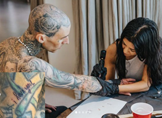 Kourtney Kardashian turns into a tattoo artist for boyfriend Travis!