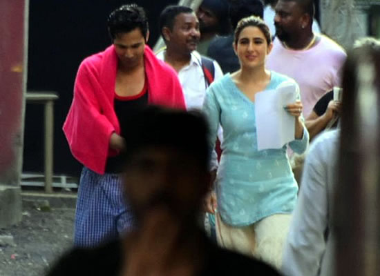 Sara Ali Khan and Varun Dhawan's look from the sets of Coolie No 1! Sara Ali Khan and Varun Dhawan's look from the sets of Coolie No 1!
