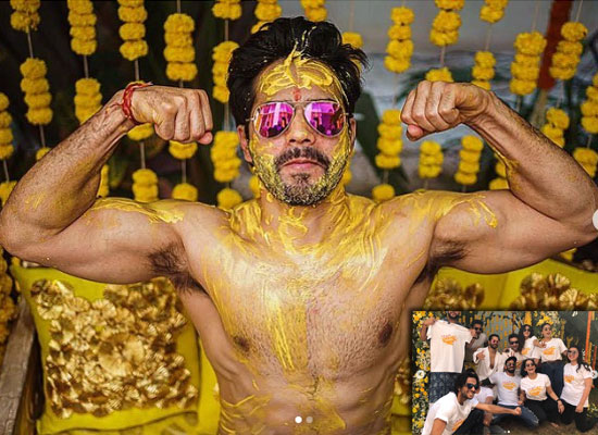 Varun Dhawan's lovely shirtless pic from his Haldi ceremony!