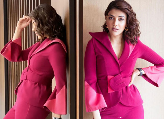 Kajal Aggarwal to share her lovely look in a hot pink pantsuit!