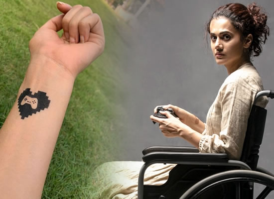 TAAPSEE PANNU'S TEMPORARY TATTOO FOR GAME OVER!