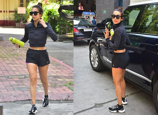 Malaika Arora's all black gym avatar with her washboard abs!