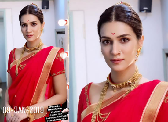 Kriti Sanon to share a BTS photo of her as the beautiful Parvati Bai from Panipat!