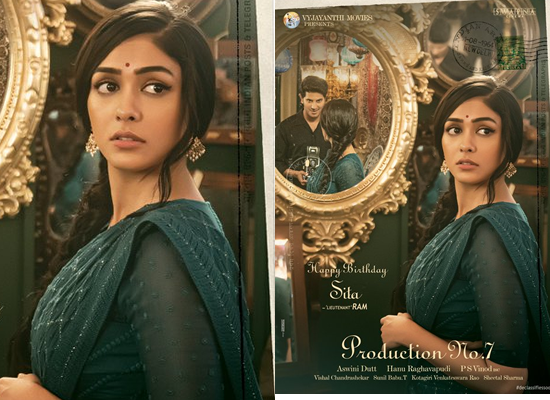 Mrunal Thakur's retro look as Sita in the first look of her next with Dulquer Salmaan!