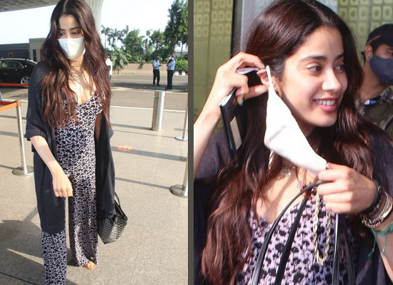 Janhvi Kapoor's chic avatar in her monochrome jumpsuit at the airport!