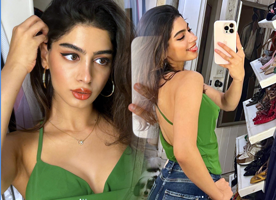 Khushi Kapoor's dazzling avatar in a winged eyeliner and backless top!
