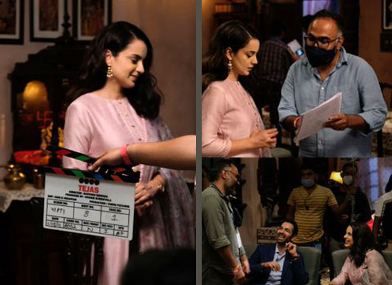 Kangana Ranaut's first look from sets with the crew of Tejas!